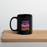 Elegant Cursive Delight Black Glossy Mug - Beyond T-shirts